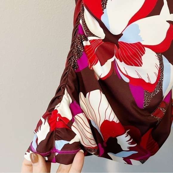 Athleta NEW Square Neck Bra Cup Tankini Swim Top Tropical Floral Print 32D/DD - Picture 6 of 13